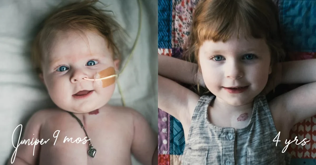 Juniper at nine months and at four years