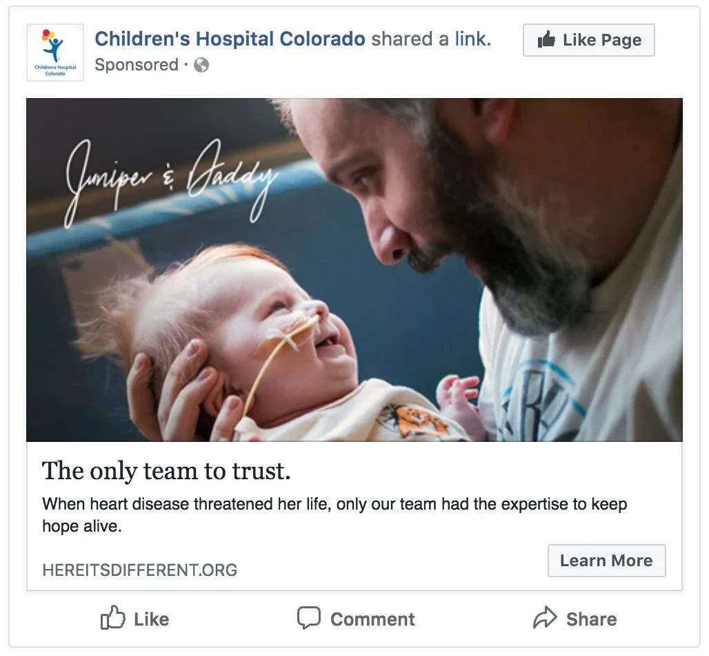 Sponsored social post: Juniper and her dad
