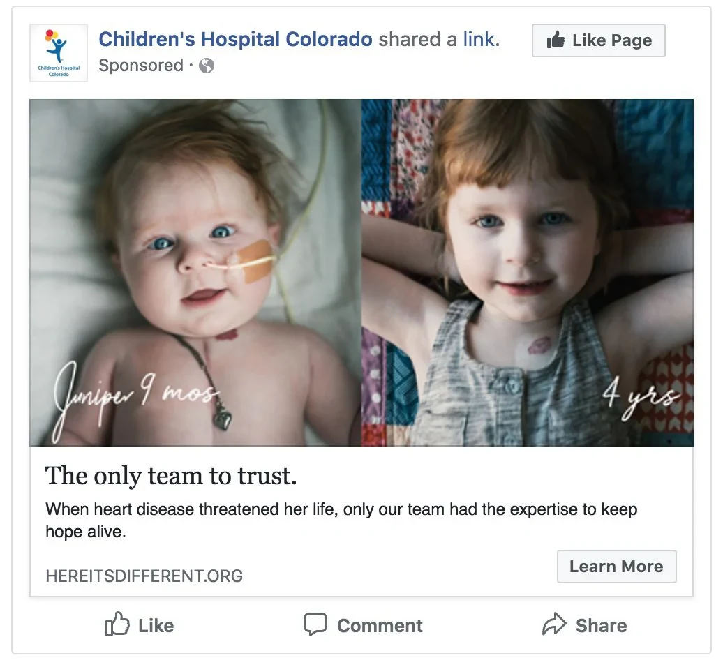 Sponsored social post: Juniper at nine months and four years