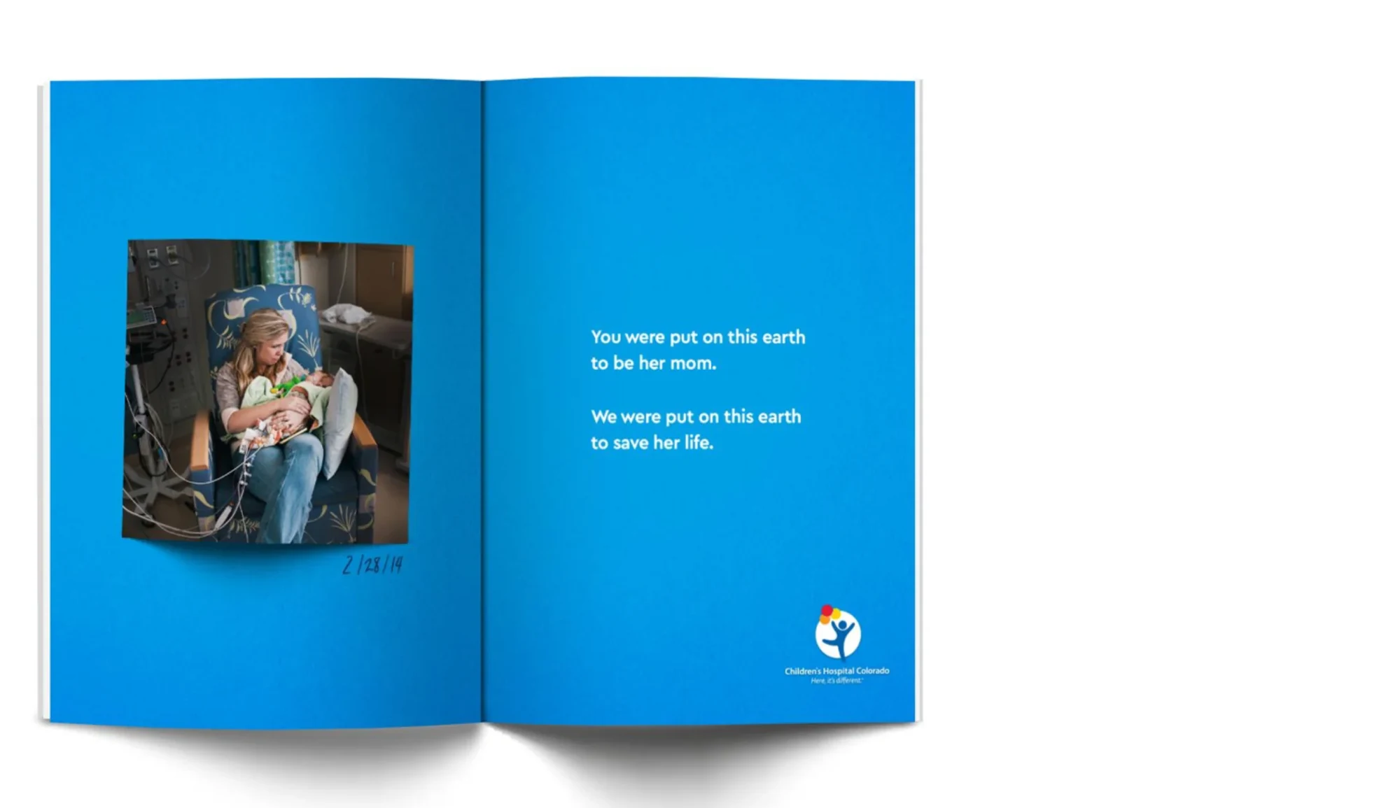 A print ad spread, cover and first page