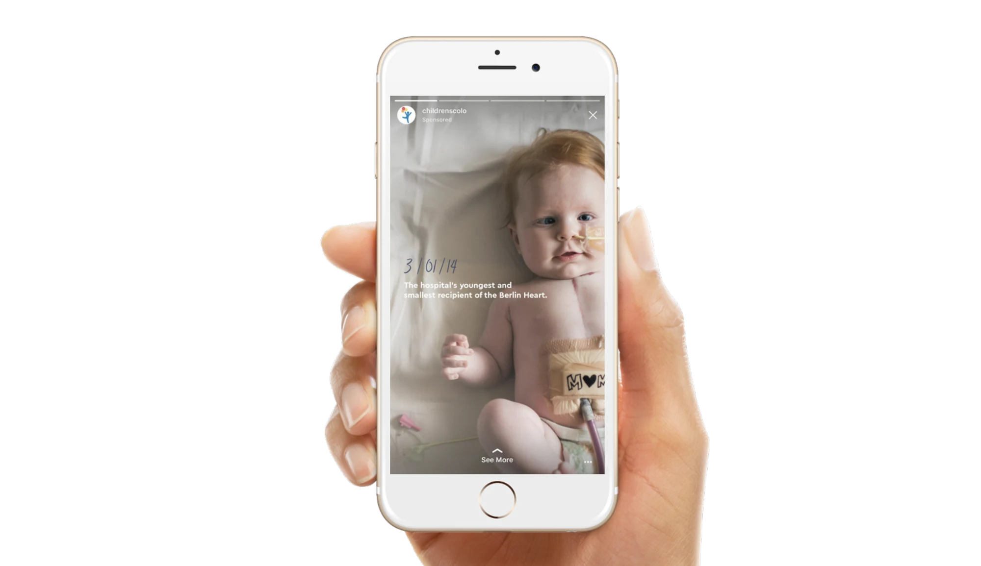 The campaign on a phone