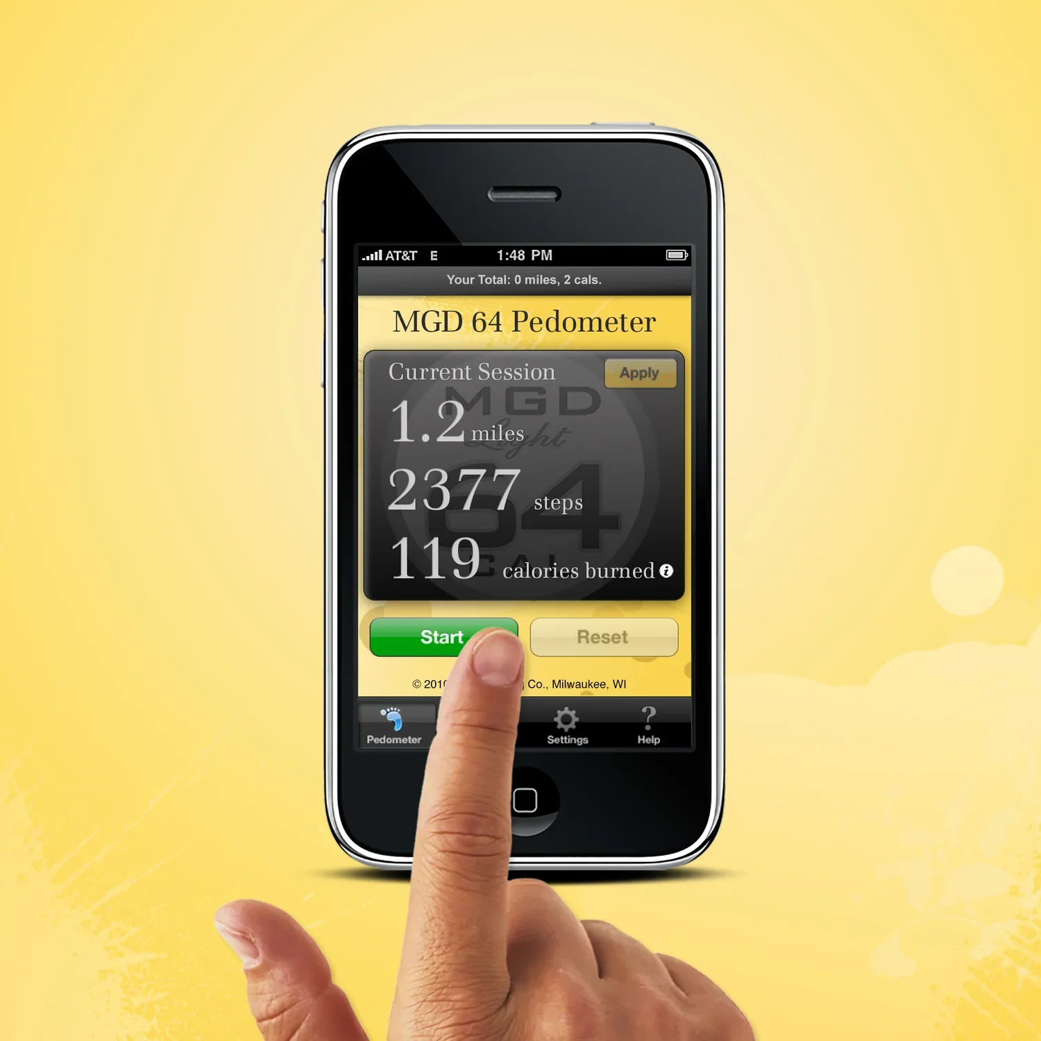 MGD64 pedometer app
