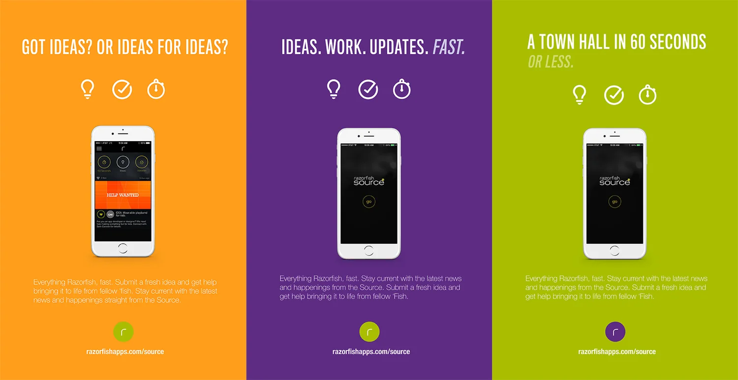 Razorfish Source app posters