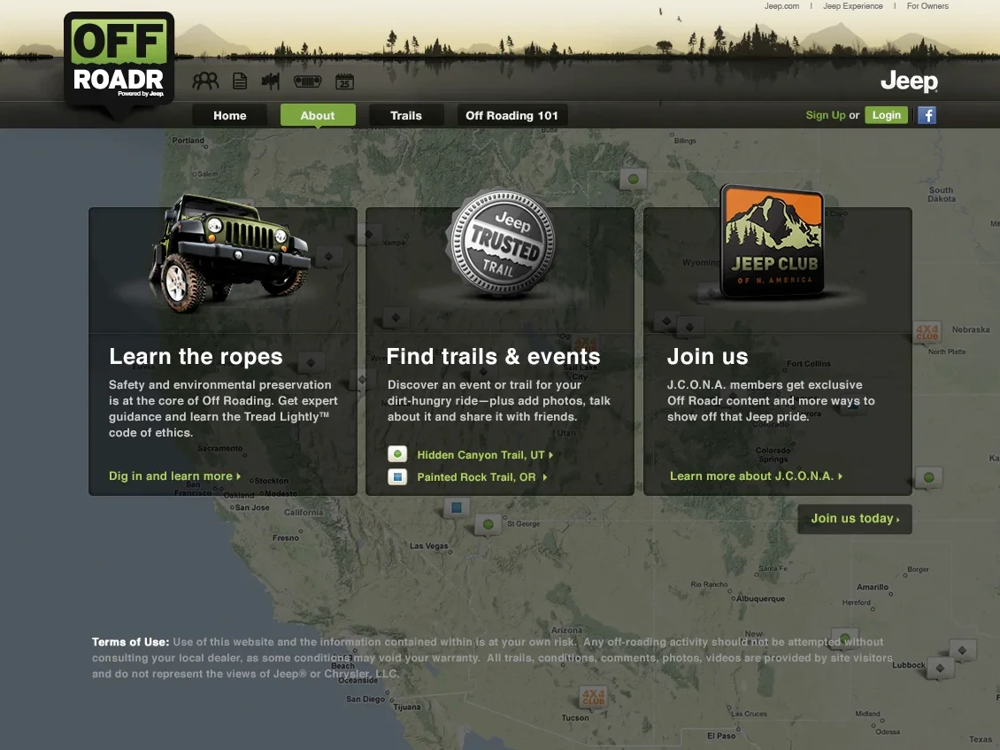 OffRoadr screen 1 of 3