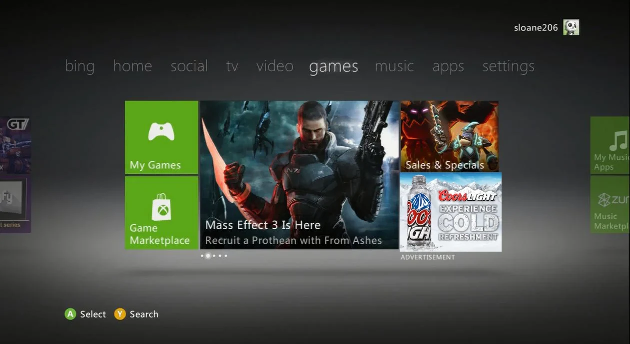 Coors Light pint sighting on a console