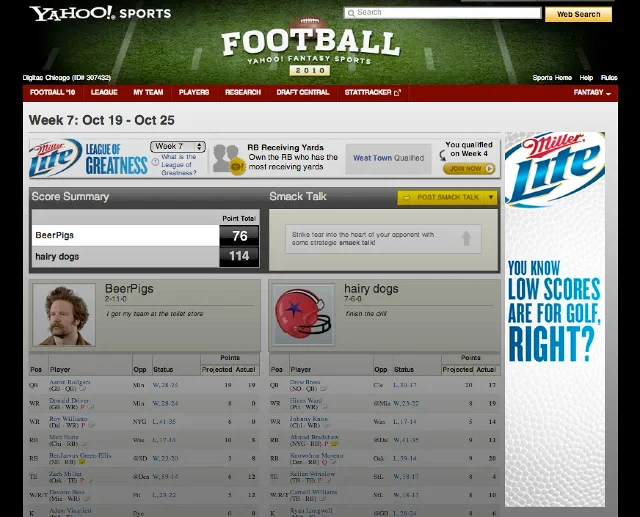 A Fantasy Football rich media unit