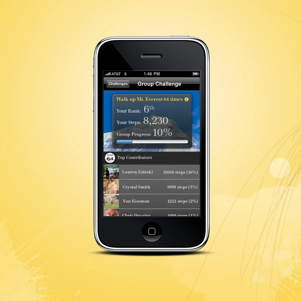 MGD 64 pedometer app screen 3 of 3
