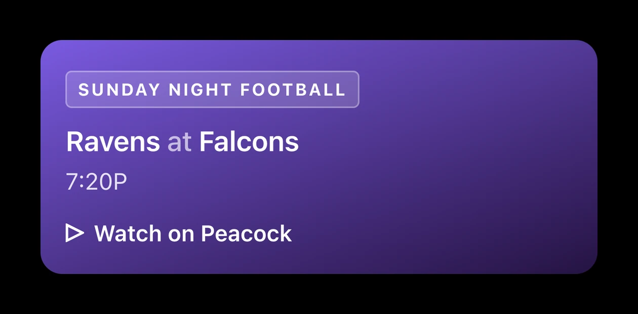 Sunday Night Football card: Ravens at Falcons, Watch on Peacock