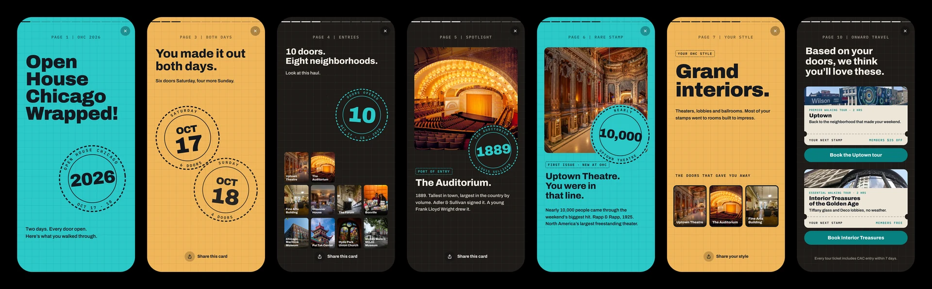 Seven Weekend Wrapped screens