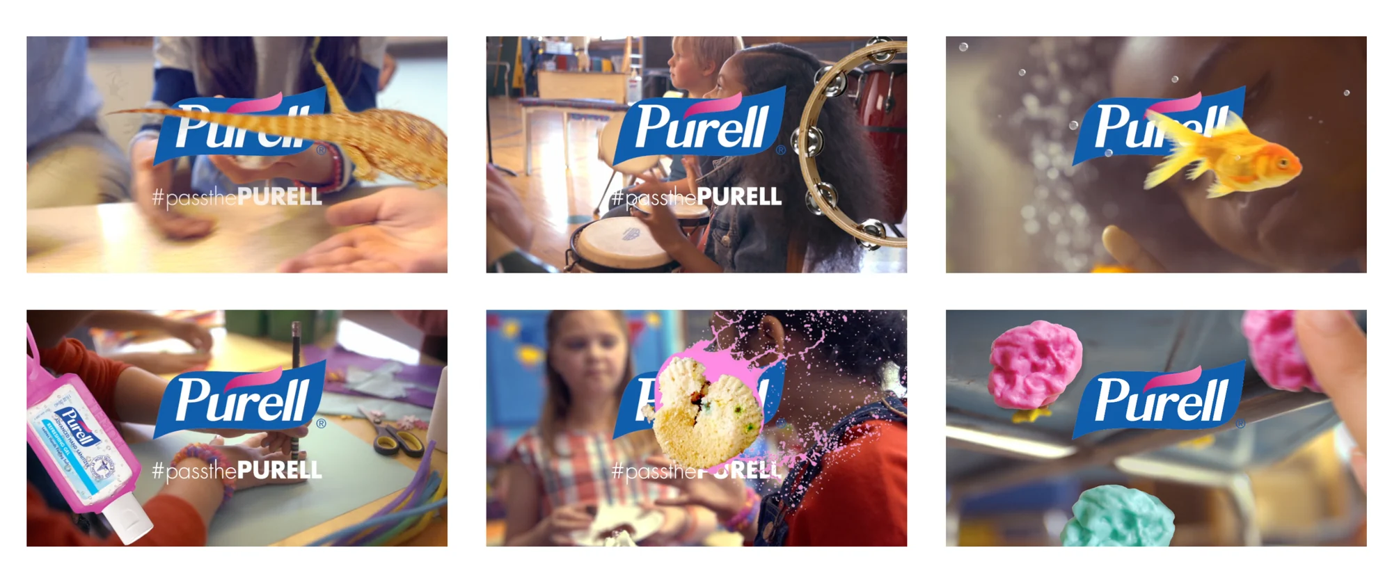 The six YouTube pre-roll frames