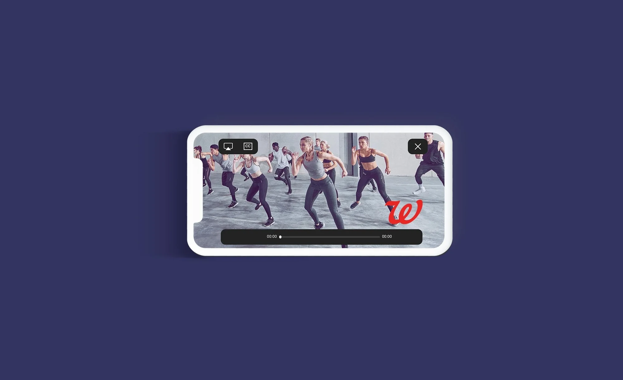 A workout video playing in the MyWalgreens app